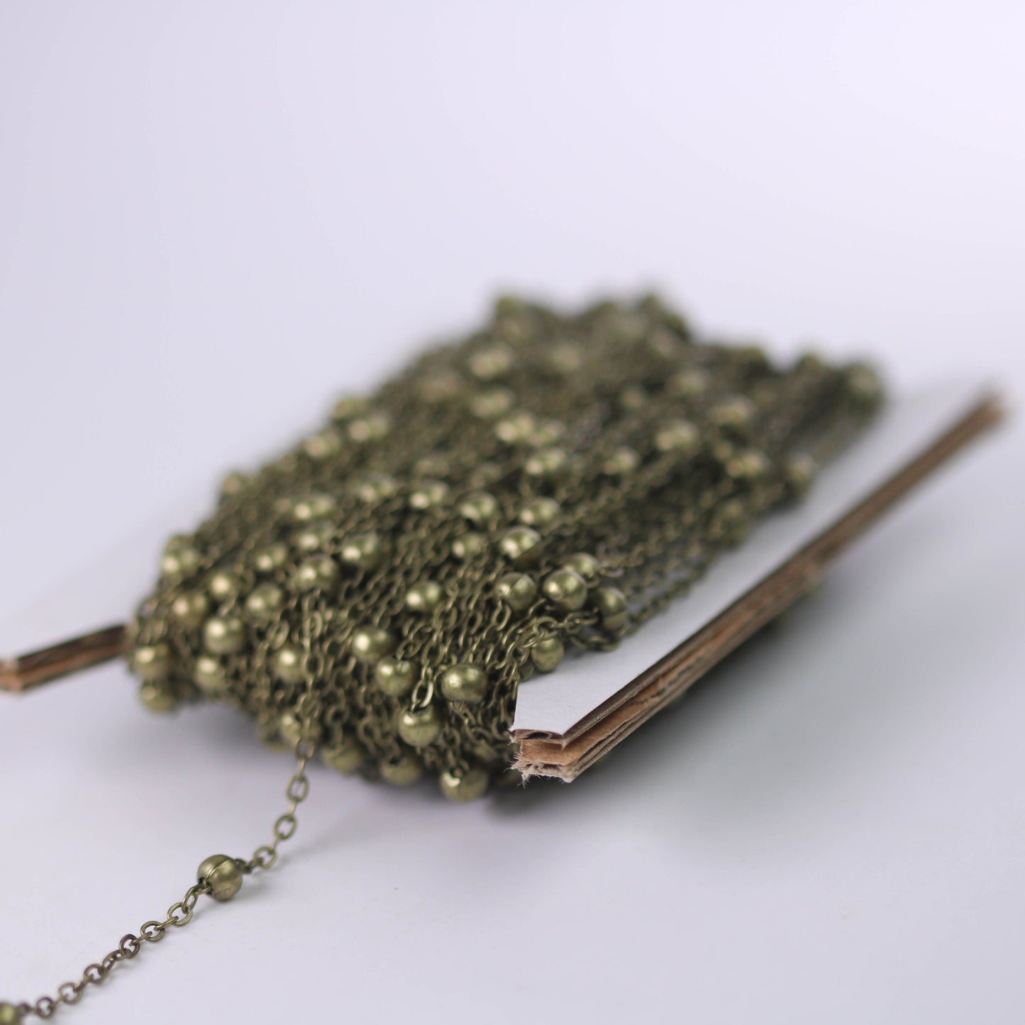 10 feet of Antique Brass Satellite LARGE Ball Bead Solder Cable Chain - 3x1.7mm Link - 4mm Ball   - from California USA 317FSATB