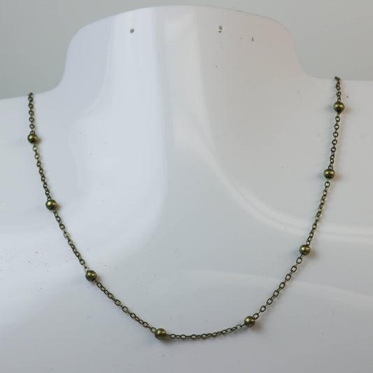 3 feet of Antique Brass Satellite LARGE Ball Bead Solder Cable Chain - 3x1.7mm Link - 4mm Ball   -from California USA 317FSATB