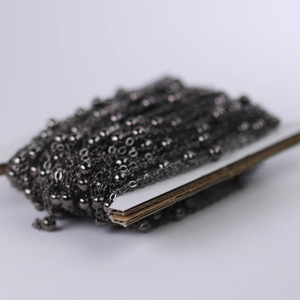 100 feet of Gunmetal Satellite LARGE Ball Bead Solder Cable Chain - 3x1.7mm Link - 4mm Ball - 317FSATB