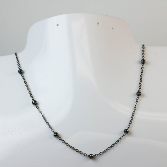 New 32 feet of Gunmetal Satellite LARGE Ball Bead Solder Cable Chain - 3x1.7mm Link - 4mm Ball   - from California USA 317FSATB