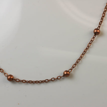 New 32 feet of Antique Copper Satellite LARGE Ball Bead Solder Cable Chain - 3x1.7mm Link - 4mm Ball   - 317FSATB