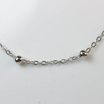 300 feet of Rhodium Plated Satellite LARGE Ball Bead Solder Cable Chain - 3x1.7mm Link - 4mm Ball - 317FSATB