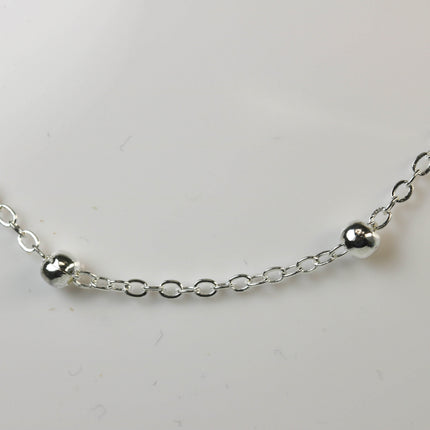 New 10 feet of Sterling Silver Plated Satellite LARGE Ball Bead Solder Cable Chain - 3x1.7mm Link - 4mm Ball   - 317FSATB