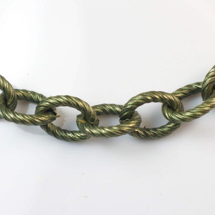 New 10 feet of Antique Brass Oval BIG Chunky Texture Cable Chain - 8x7mm Unsoldered Link - Necklace Bracelet Bulk Chain - 8070TX