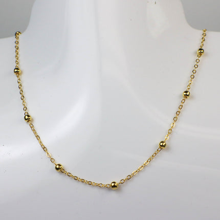 New 32 feet of Gold Plated Satellite LARGE Ball Bead Solder Cable Chain - 3x1.7mm Link - 4mm Ball - 317FSATB