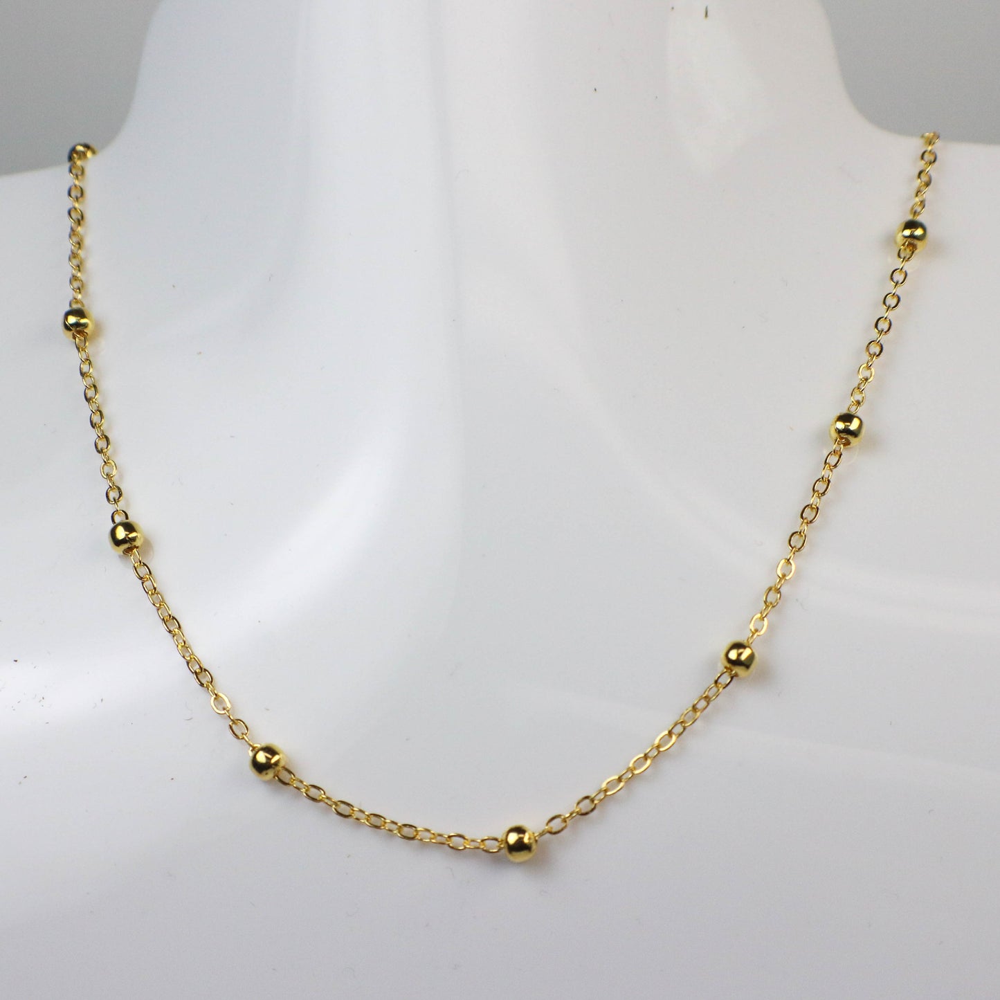 3 feet of Gold Plated Satellite LARGE Ball Bead Solder Cable Chain - 3x1.7mm Link - 4mm Ball   - from USA 317FSATB