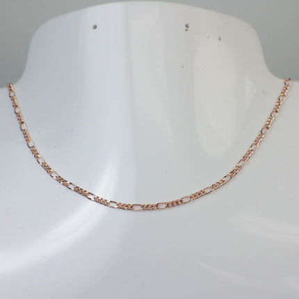 New 32 feet Rose Gold Plated Figaro Chain SOLDERED Chain Facet Diamond Cut Sturdy figaro chain 1.8mm - Necklace   DIY Chain - 1.8FIGARO