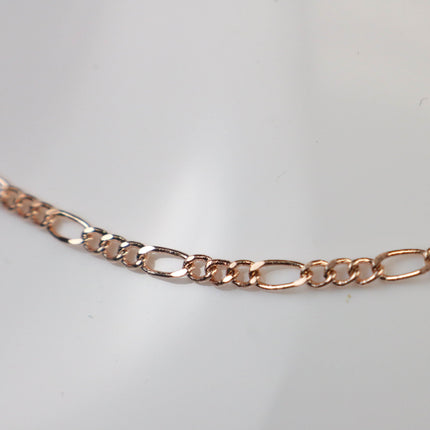 New 32 feet Rose Gold Plated Figaro Chain SOLDERED Chain Facet Diamond Cut Sturdy figaro chain 1.8mm - Necklace   DIY Chain - 1.8FIGARO