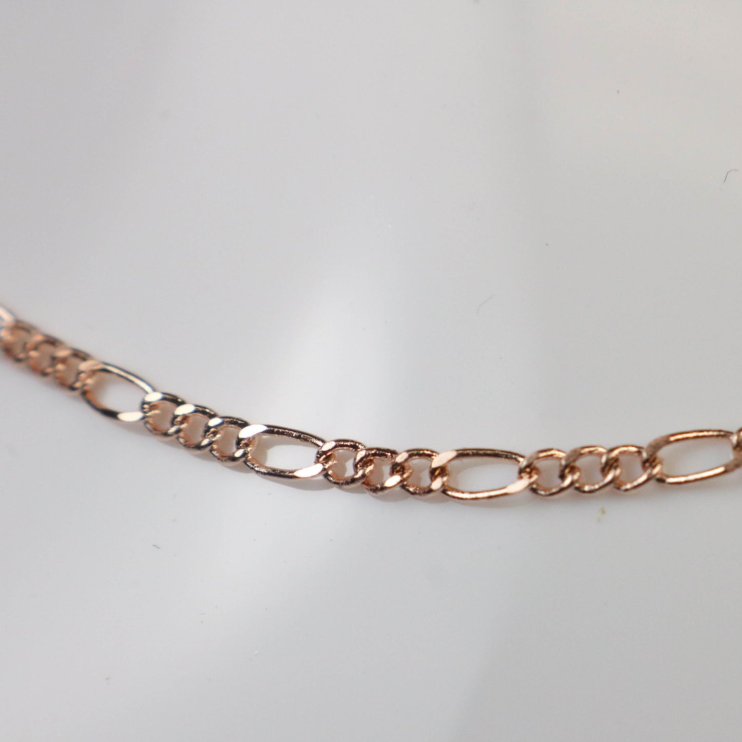 New 32 feet Rose Gold Plated Figaro Chain SOLDERED Chain Facet Diamond Cut Sturdy figaro chain 1.8mm - Necklace   DIY Chain - 1.8FIGARO