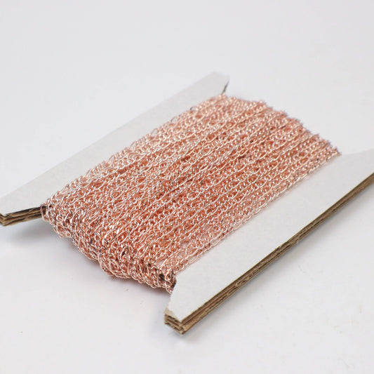 New 32 feet Rose Gold Plated Figaro Chain SOLDERED Chain Facet Diamond Cut Sturdy figaro chain 1.8mm - Necklace   DIY Chain - 1.8FIGARO