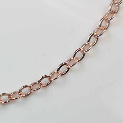 New 10 feet ROSE Gold Plated Flat Soldered Cable Chain - 3.4x2.9mm SOLDERED Link  - 3429F-RG