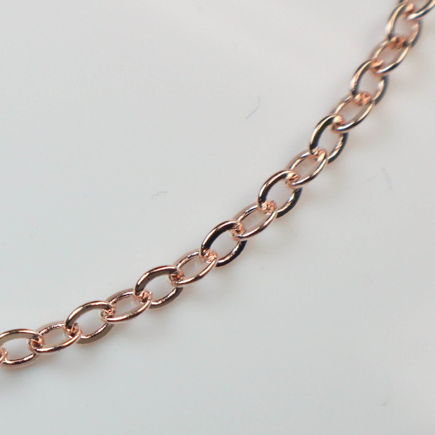 New 10 feet ROSE Gold Plated Flat Soldered Cable Chain - 3.4x2.9mm SOLDERED Link  - 3429F-RG