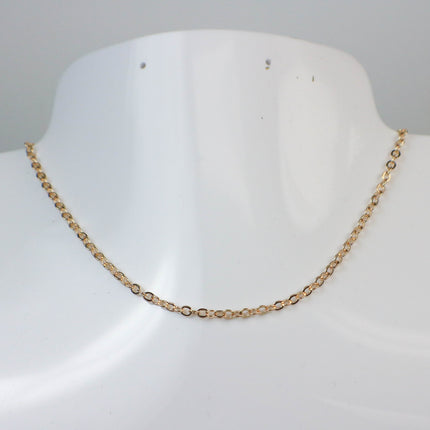 New 100 Ft Champagne Gold (Pinky Gold) Gold Plated Flat Soldered Cable Chain - 3.4x2.9mm SOLDERED Link  - 3429F-KC