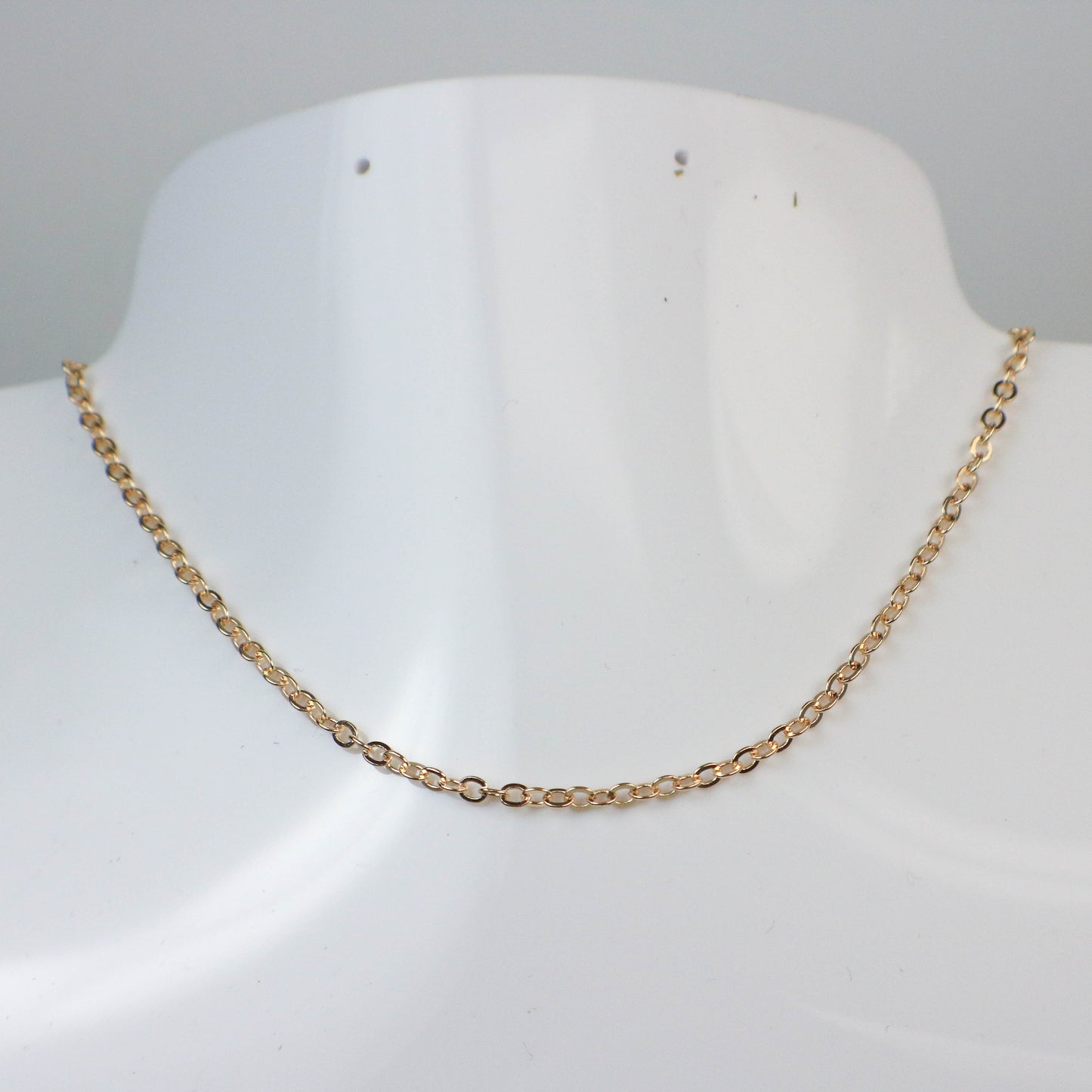 New 32 feet Champagne Gold (Pinky Gold) Gold Plated Flat Soldered Cable Chain - 3.4x2.9mm SOLDERED Link  - 3429F-KC