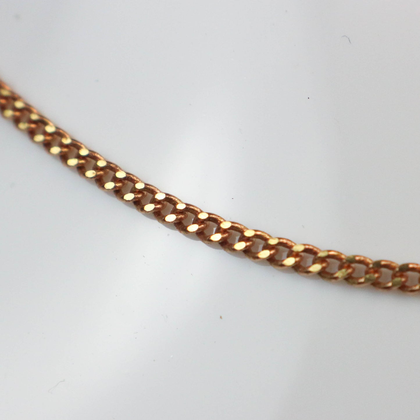 3 feet spool of Raw Brass (Copper Color) (No Plated Virgin) Copper SOLDERED FACET Diamond Cut Sturdy Curb Chain - 2.3mm Solder link - 2.3F