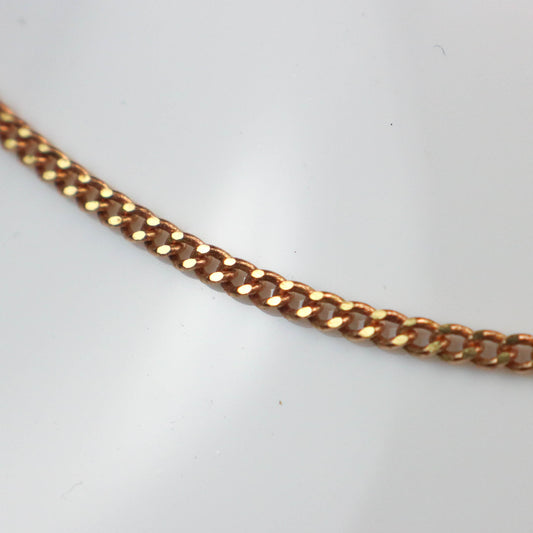 3 feet spool of Raw Brass (Copper Color) (No Plated Virgin) Copper SOLDERED FACET Diamond Cut Sturdy Curb Chain - 2.3mm Solder link - 2.3F