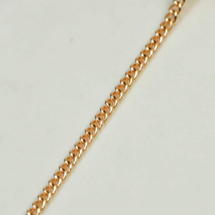 NEWnew 100 feet of ROSE Gold Plated Soldered little Tiny curb chain - 1.3mm SOLDERED - 1.3S