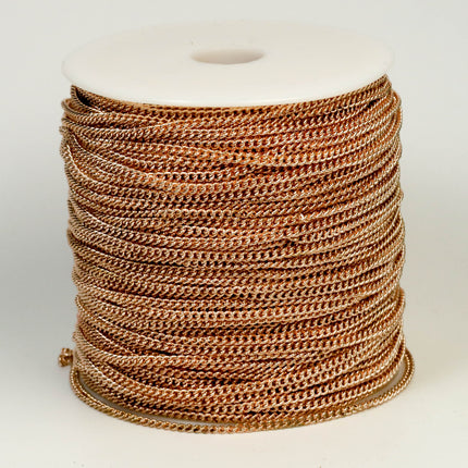 NEWnew 32 feet of Raw Brass (Copper Color)Curb Chain bulk Soldered Chain Necklace Bracelet curb chain - 2.1mm SOLDERED link - 21CURB