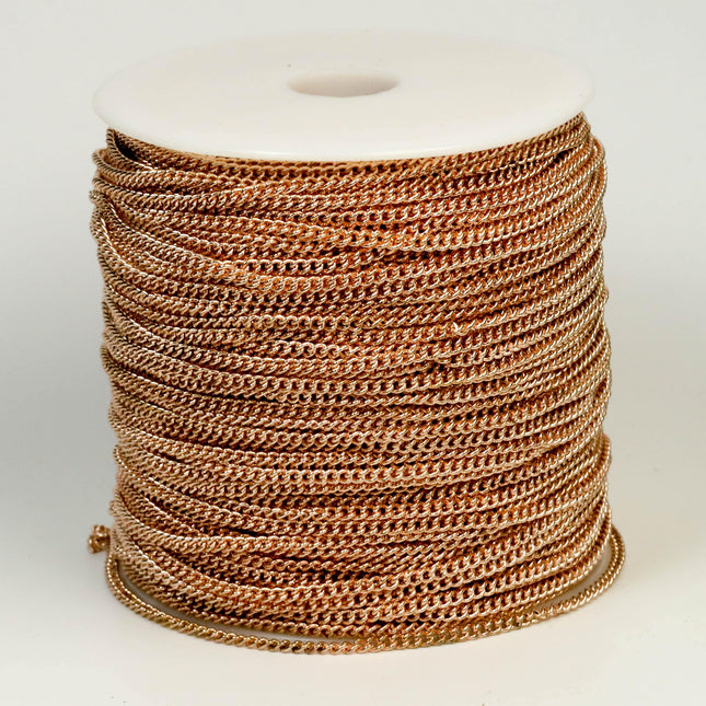 NEWnew 10 feet of Raw Brass (Copper Color) Curb Chain bulk Soldered Chain Necklace Bracelet curb chain - 2.1mm SOLDERED link - 2.1S