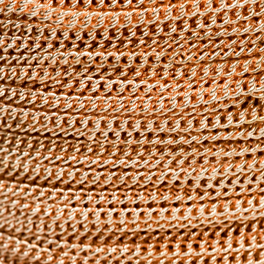 NEWnew 10 feet of Raw Brass (Copper Color) Curb Chain bulk Soldered Chain Necklace Bracelet curb chain - 2.1mm SOLDERED link - 2.1S