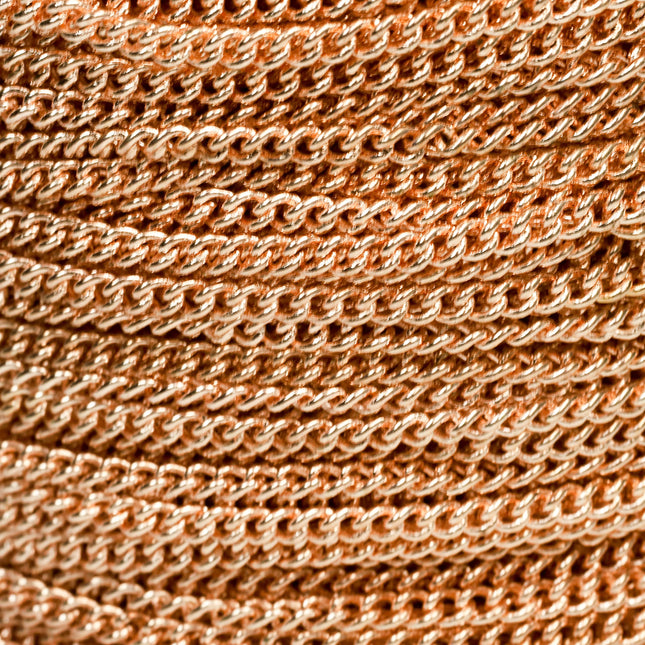 NEWnew 10 feet of Raw Brass (Copper Color) Curb Chain bulk Soldered Chain Necklace Bracelet curb chain - 2.1mm SOLDERED link - 2.1S