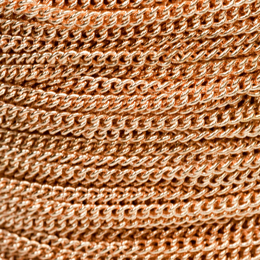 NEWnew 100 feet of Raw Brass (Copper Color) Curb Chain bulk Soldered Chain Necklace Bracelet curb chain - 2.1mm SOLDERED link - 2.1S