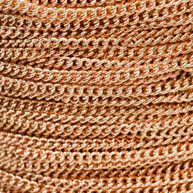 NEWnew 100 feet of Raw Brass (Copper Color) Curb Chain bulk Soldered Chain Necklace Bracelet curb chain - 2.1mm SOLDERED link - 2.1S