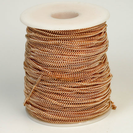 Sample 3 ft Raw Brass (Copper Color)SOLDERED sturdy Chunky Curb Chain - 2.7mm width Solder link - 2.7S