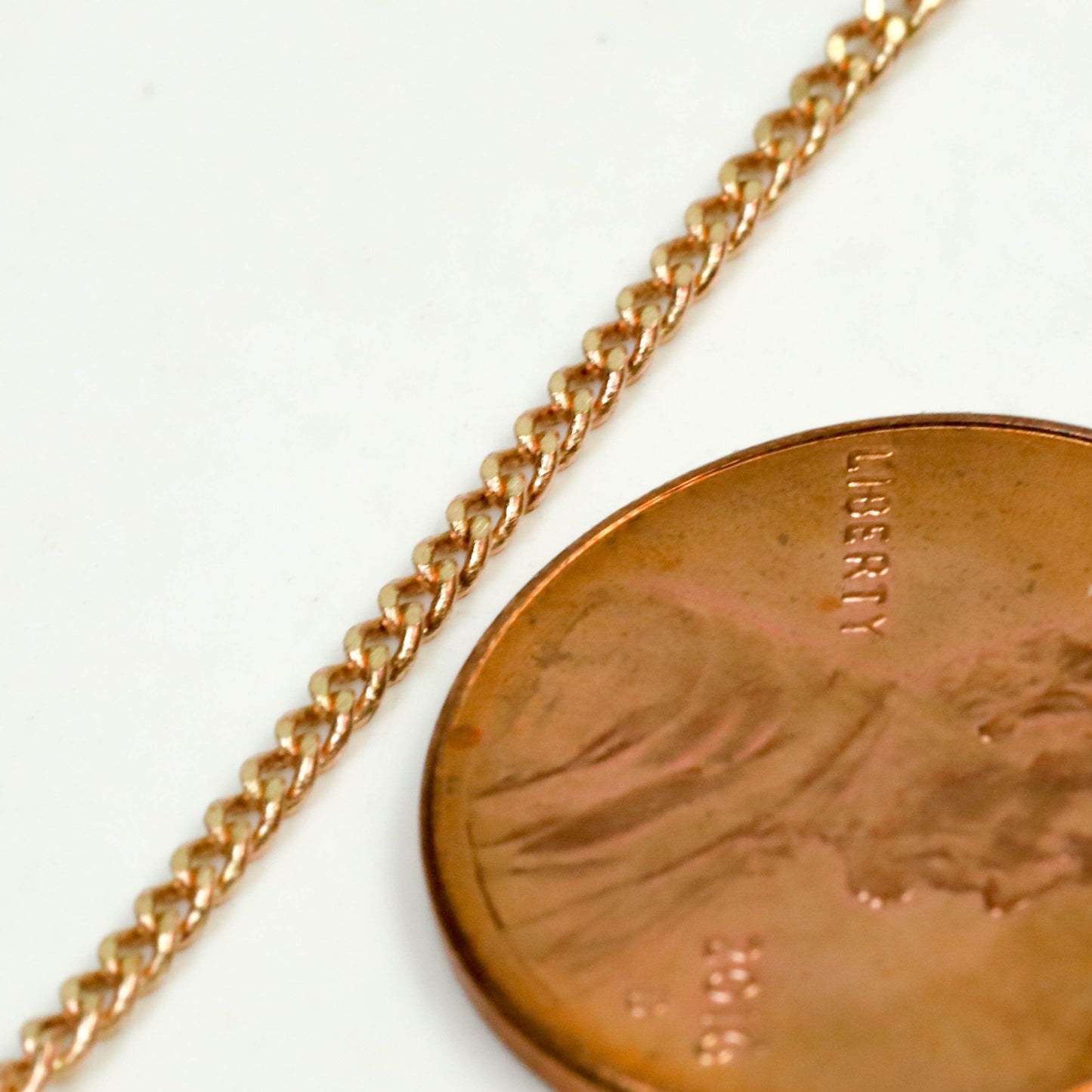 100 ft Reel Raw Brass (Copper Color) FACET Diamond Cut Tiny curb chain - 1.3mm Soldered link - FREE adequate Jump ring (100 pcs) - 1.3F