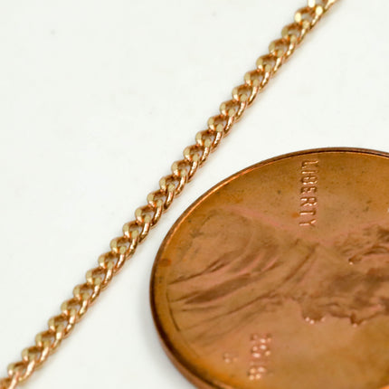 32 ft Reel Raw Brass (Copper Color) FACET Diamond Cut Tiny curb chain - 1.3mm Soldered link - FREE adequate Jump ring (20 pcs) - 1.3F