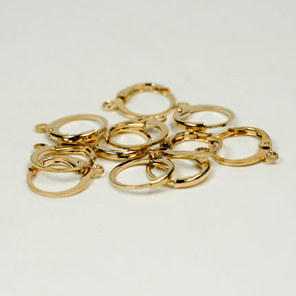 30 Champagne Gold Plated / Pinky Gold Plated ROUND Leverback Earrings earwire - 12x9mm Brass Earring Lever Back - ELR9