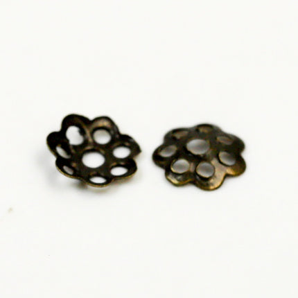 400 pcs Antique Brass Plated Bead Caps - 6mm