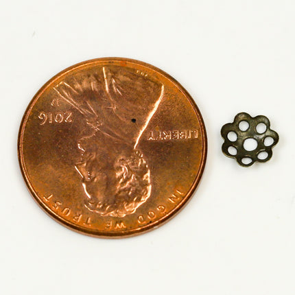 400 pcs Antique Brass Plated Bead Caps - 6mm