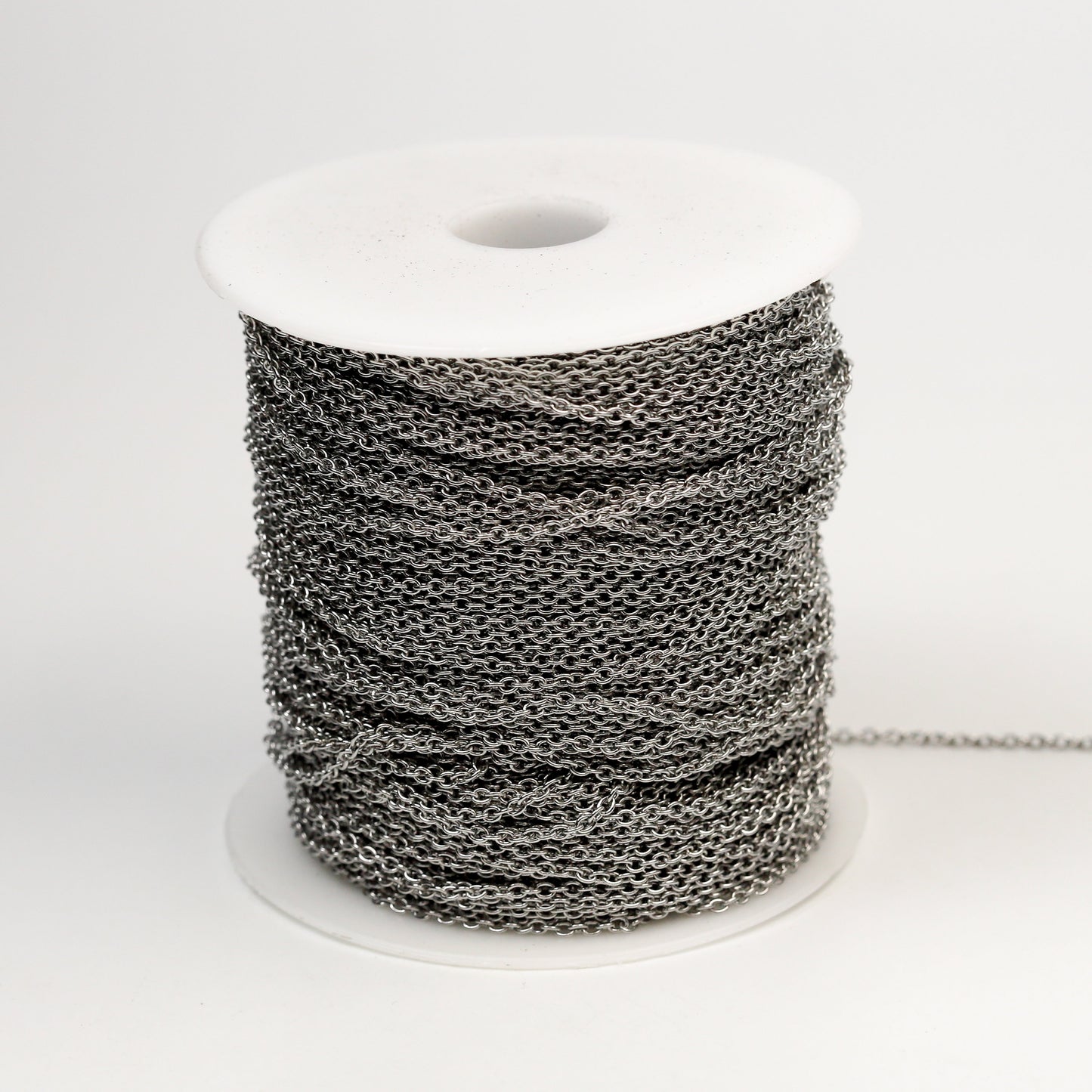 30 Ft of Stainless Steel chain bulk, Surgical Stainless Steel Small Soldered Sturdy cable chain - 2.8x1.9mm SOLDERED Link