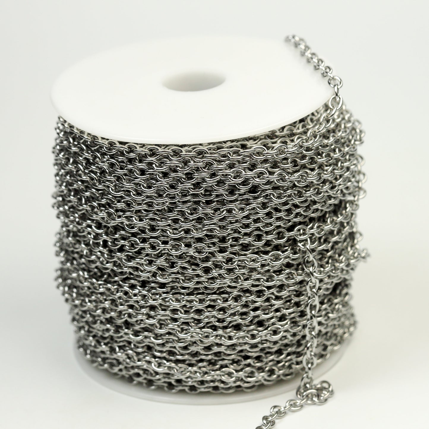 30 ft of Stainless Steel 18 Gauge Cable Chain Sturdy Chunky Heavy Cable Chain - 5x4mm 1.0mm 18G Unsoldered - Chain Necklace Wholesale DIY