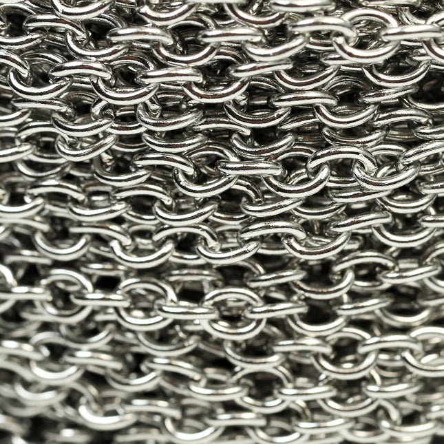 30 ft of Stainless Steel 18 Gauge Cable Chain Sturdy Chunky Heavy Cable Chain - 5x4mm 1.0mm 18G Unsoldered - Chain Necklace Wholesale DIY