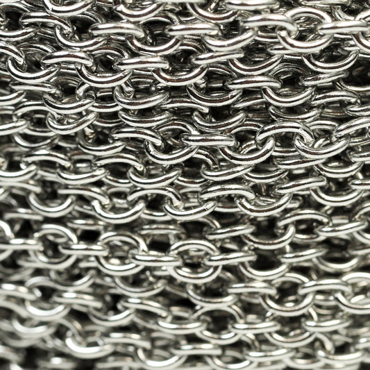 3 ft of Stainless Steel 18 Gauge Cable Chain Sturdy Chunky Heavy Cable Chain - 5x4mm 1.0mm 18G Unsoldered - Chain Necklace Wholesale DIY