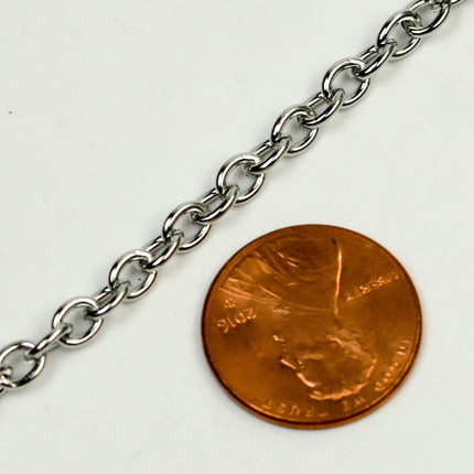 30 ft of Stainless Steel 18 Gauge Cable Chain Sturdy Chunky Heavy Cable Chain - 5x4mm 1.0mm 18G Unsoldered - Chain Necklace Wholesale DIY