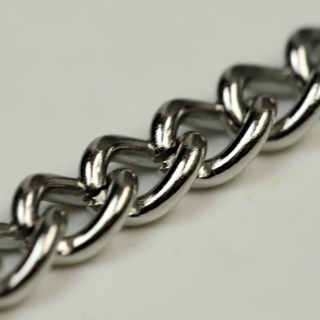 30 Ft of Stainless Steel 16 Gauge Curb Chain bulk, CHUNKY Curb Chain Necklace Bracelet Link - 4.7mm width 1.2mm 16G 16 Guage