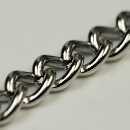 3 Ft of Stainless Steel 16 Gauge Curb Chain bulk, CHUNKY Curb Chain Necklace Bracelet Link - 4.7mm width 1.2mm 16G 16 Guage
