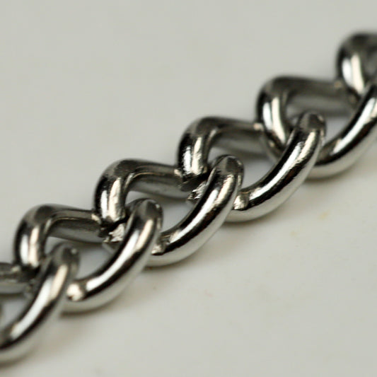 3 Ft of Stainless Steel 16 Gauge Curb Chain bulk, CHUNKY Curb Chain Necklace Bracelet Link - 4.7mm width 1.2mm 16G 16 Guage