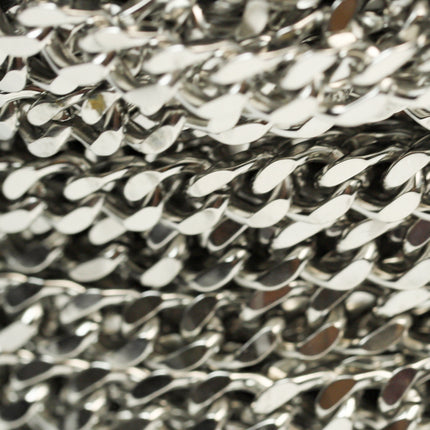 3 feet of Stainless Steel CHUNKY Facet Curb Chain bulk, Heavy Necklace Bracelet Big Link - 6.15mm width 1.8mm 13G 13 Gauge Thickness