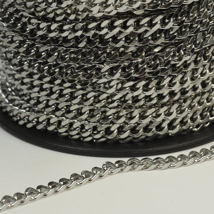 3 feet of Stainless Steel CHUNKY Facet Curb Chain bulk, Heavy Necklace Bracelet Big Link - 6.15mm width 1.8mm 13G 13 Gauge Thickness