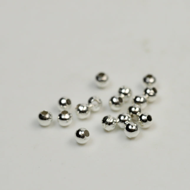 500 pcs Sterling Silver Plated Round Spacer Beads - 2.4mm