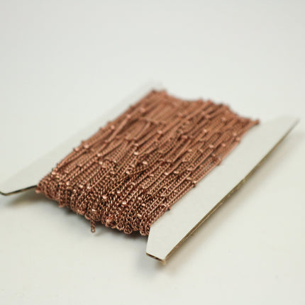 10 ft LIGHT Antique Copper BALL Solder Curb Chain - 1.6mm - Tiny Satellite Solder Curb Chain - Free   Jumpring (10pcs) - 1.6SAT