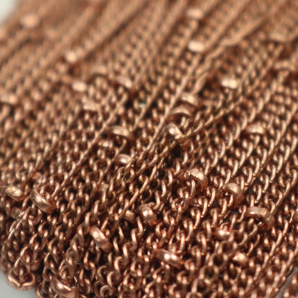 10 ft LIGHT Antique Copper BALL Solder Curb Chain - 1.6mm - Tiny Satellite Solder Curb Chain - Free   Jumpring (10pcs) - 1.6SAT