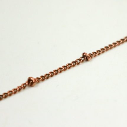 10 ft LIGHT Antique Copper BALL Solder Curb Chain - 1.6mm - Tiny Satellite Solder Curb Chain - Free   Jumpring (10pcs) - 1.6SAT