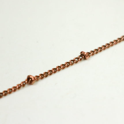 100 ft LIGHT Antique Copper BALL Solder Curb Chain - 1.6mm - Tiny Satellite Solder Curb Chain - Free   Jumpring (100pcs) - 1.6SAT