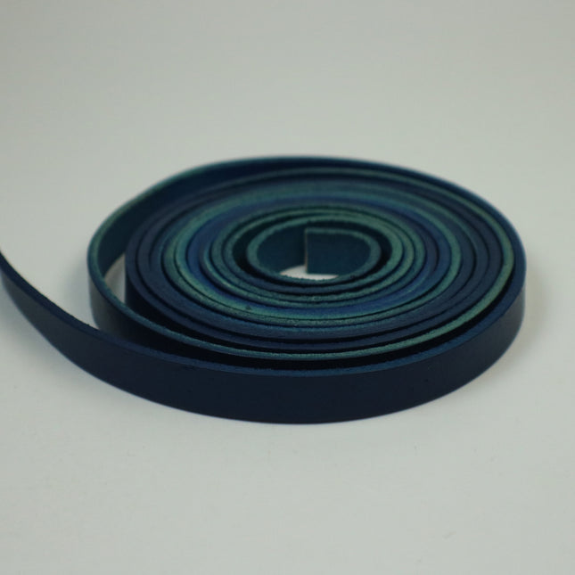 3/8 inch 10mm x 12/36 inch Navy Blue Genuine Leather Strap - Premium Quality Real Leather - 1/3 Feet Long - 3/8 Inch / 10mm Flat Strip