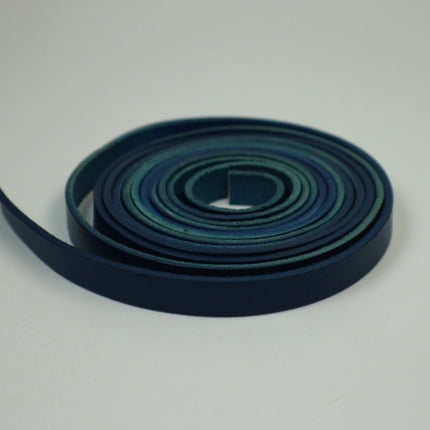 3/8 inch 10mm x 84" Navy Blue Genuine Leather Strap - Premium Quality Real Leather - 7 Feet Long - 3/8 Inch / 10mm Flat Strip